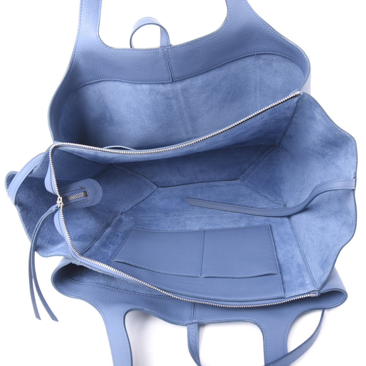 Baby Grained Calfskin Medium Tri-Fold Bag Medium Blue