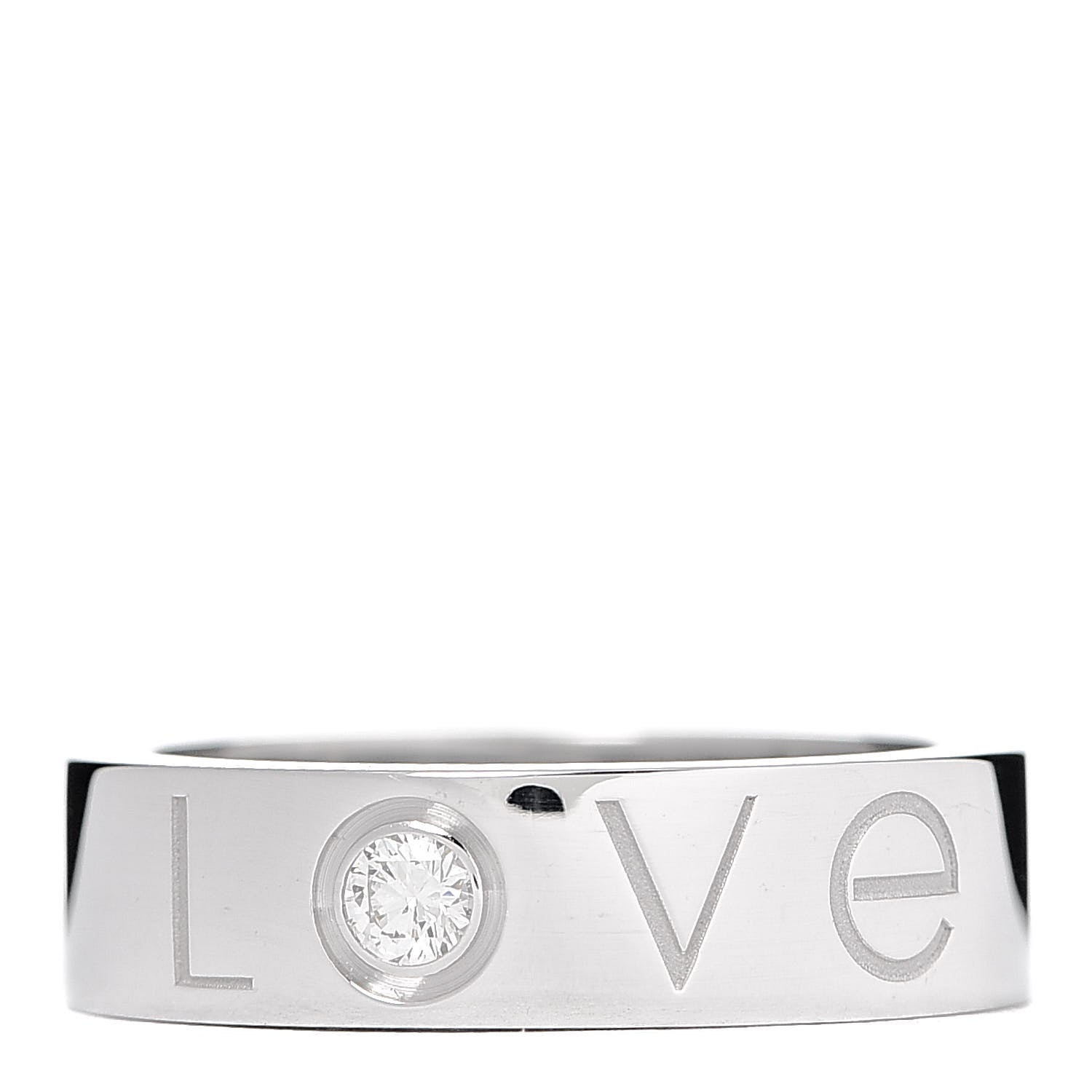 Cartier 18K White Gold Diamond 5.5mm Christmas LOVE Ring 52 6 1 of 4