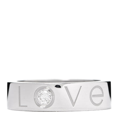 Cartier 18K White Gold Diamond 5.5mm Christmas LOVE Ring 52 6 1 of 4