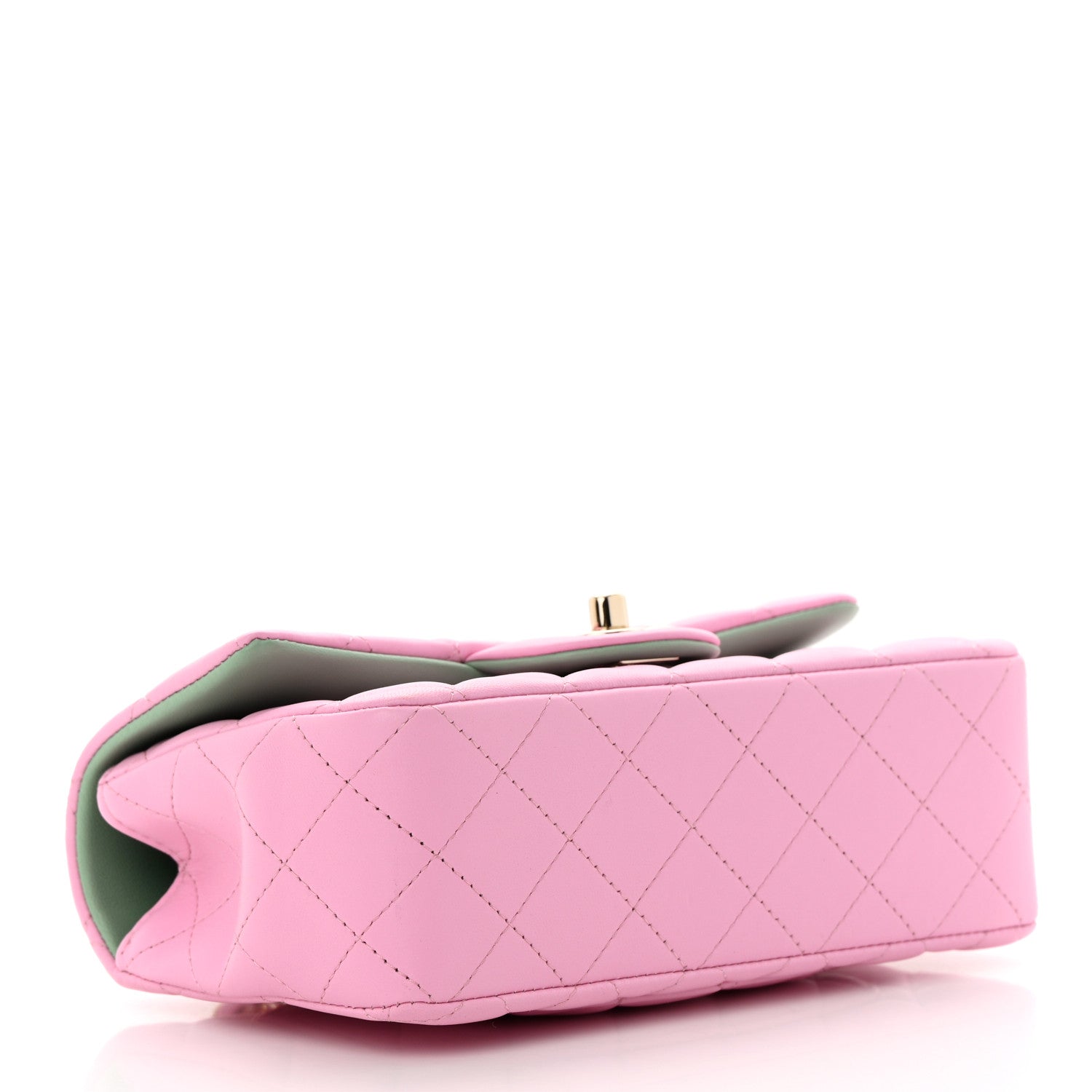 Chanel Lambskin Quilted Mini Top Handle Rectangular Flap Lilac Light Green 4 of 11