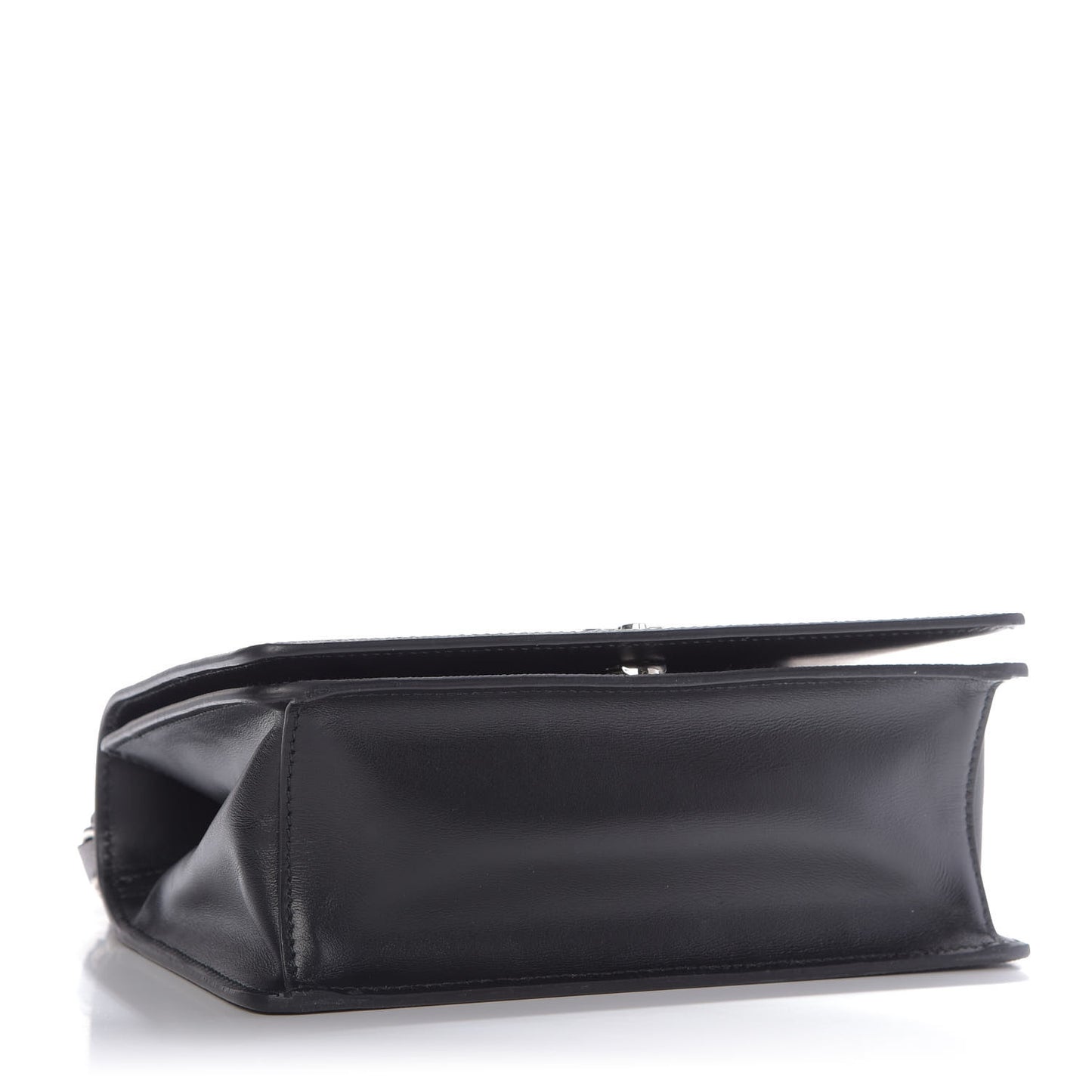 Metallic Saffiano Soft Chain Shoulder Bag Silver