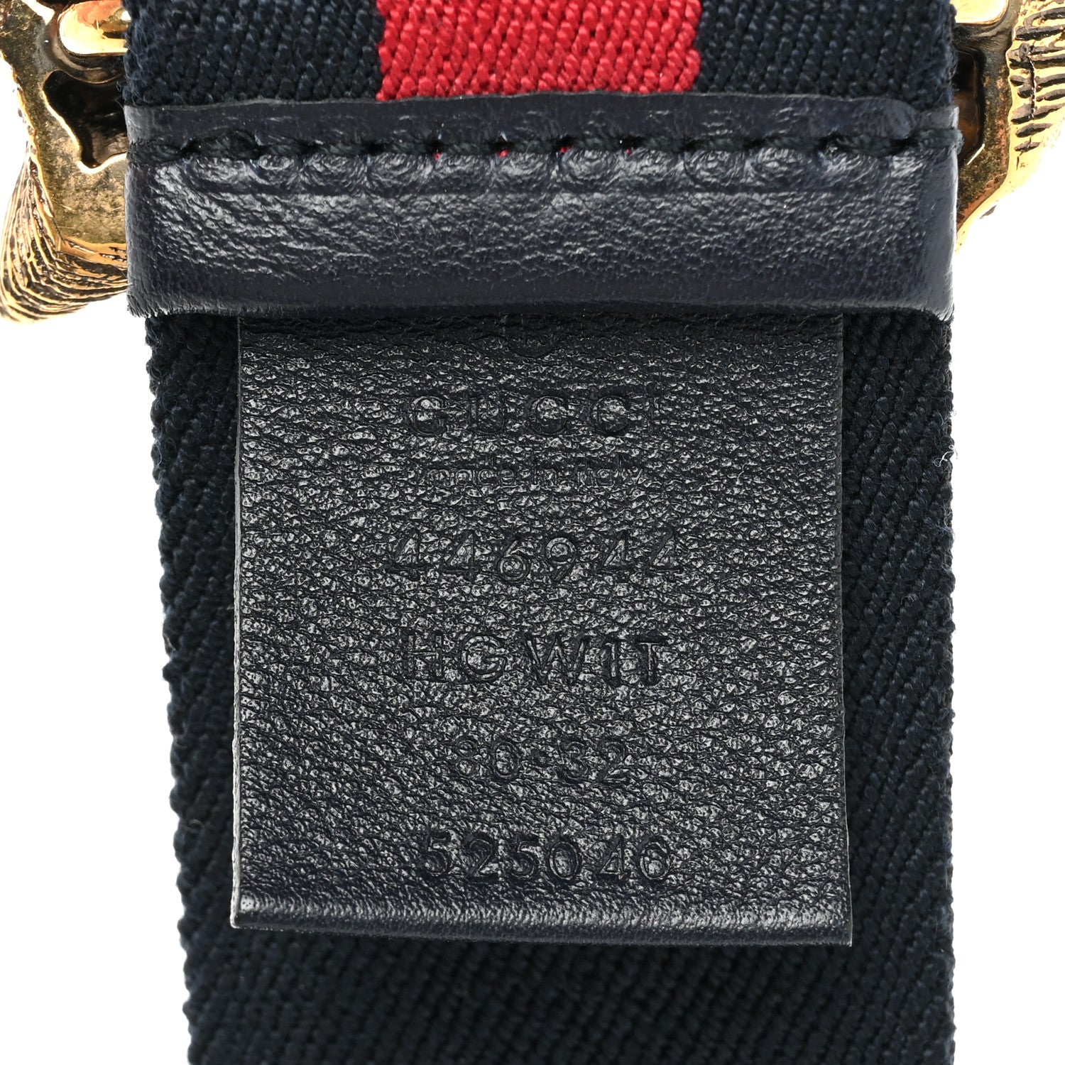 Gucci Web Feline Buckle Belt 80 32 Blue Red 4 of 5