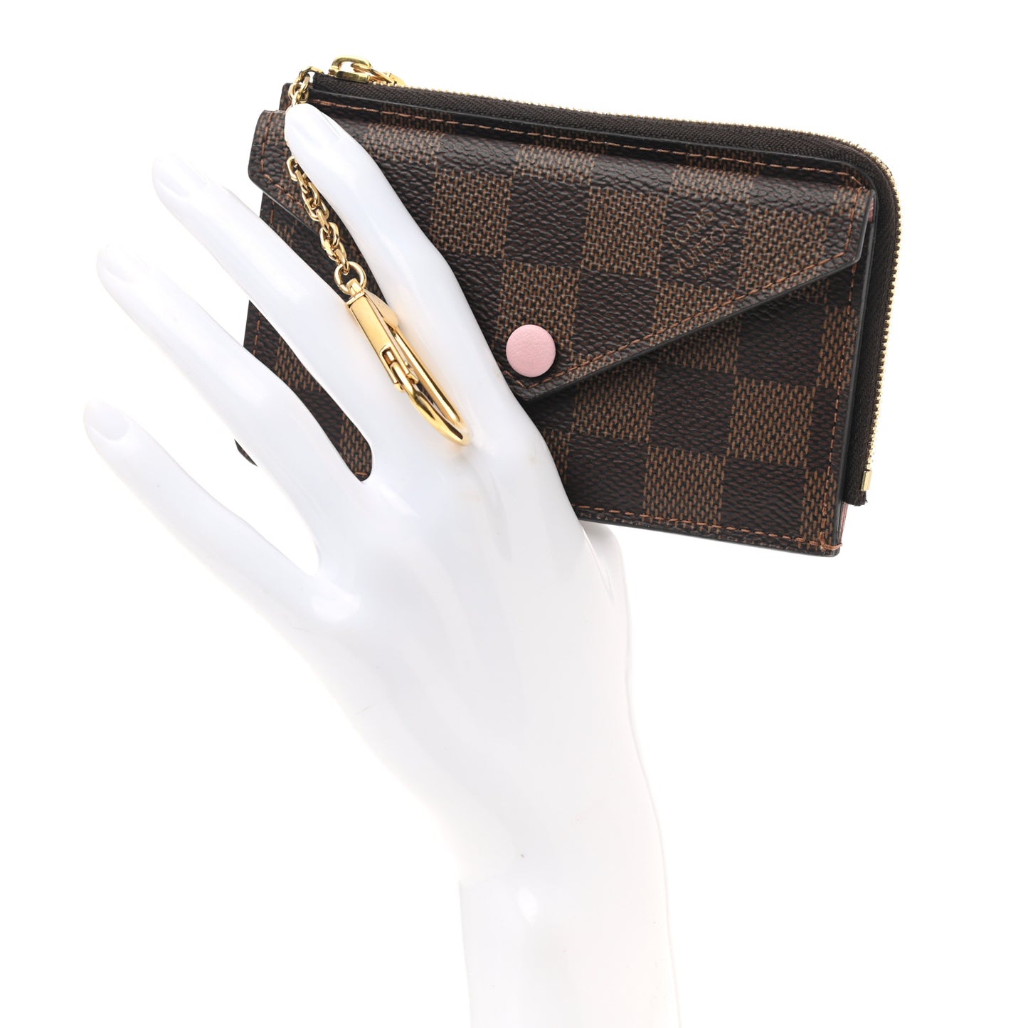 Damier Ebene Recto Verso Card Holder Rose Ballerine