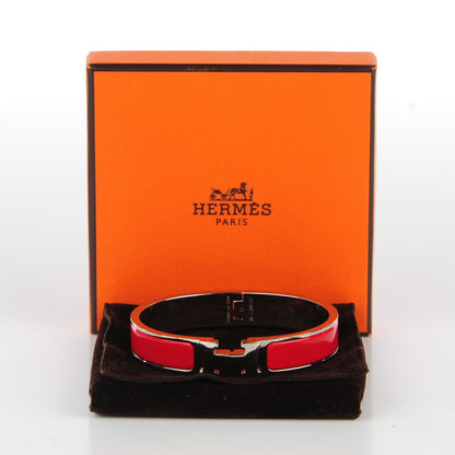 Hermes Enamel Narrow Clic Clac H Bracelet GM Rouge Vif 6 of 6
