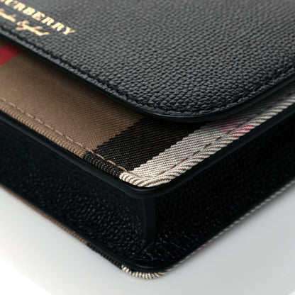 Burberry Derby Calfskin House Check Wallet On Chain Black 9 of 9