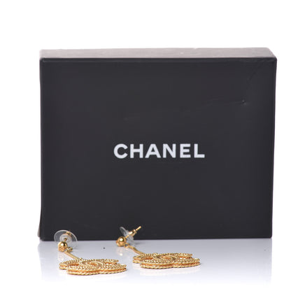 Chanel CC Drop Earrings Matte Gold 5 of 5