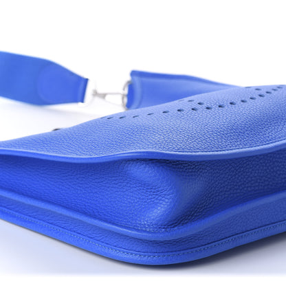 Hermes Taurillon Clemence Evelyne III PM Bleu Hydra 6 of 9