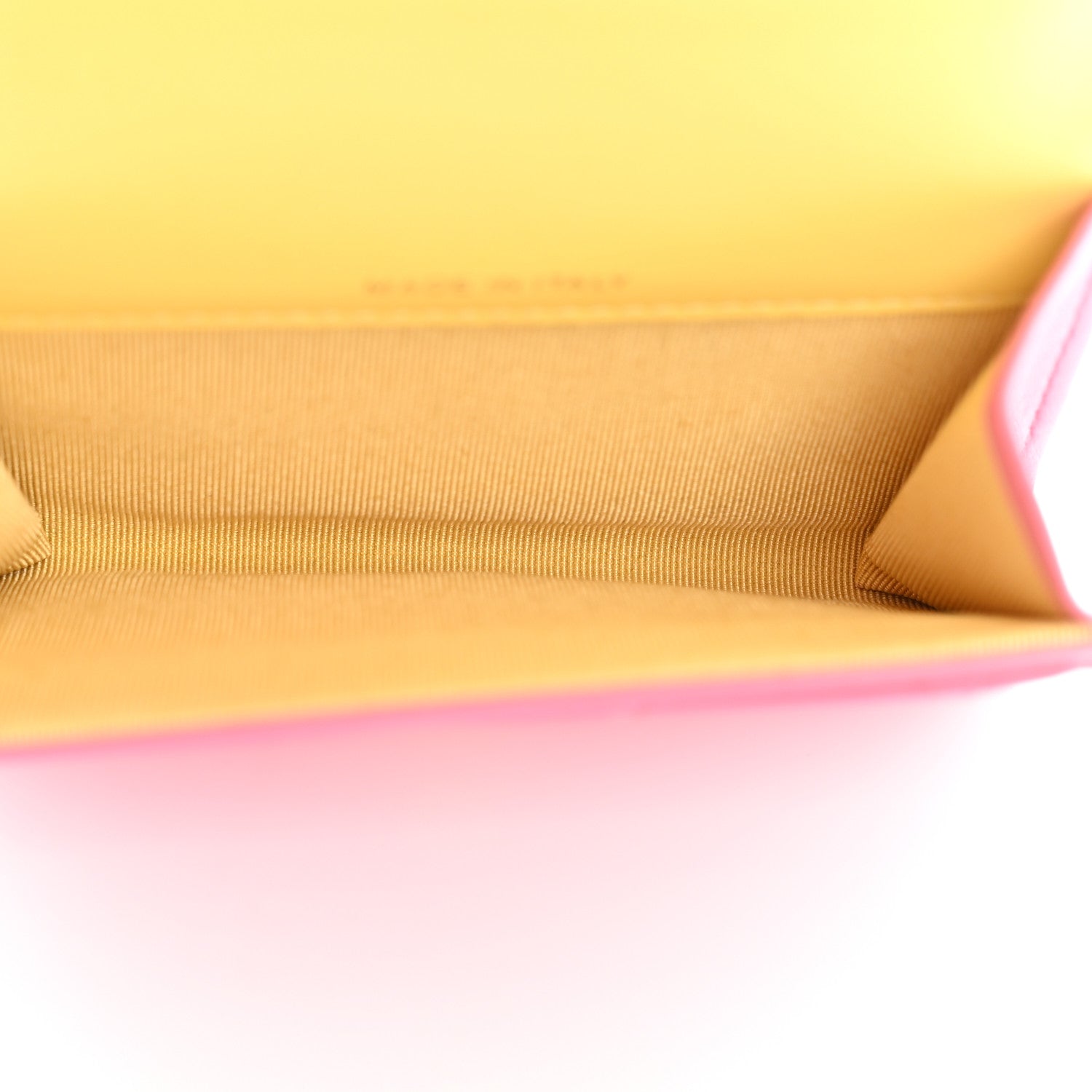 Chanel Lambskin Quilted Flap Card Holder Wallet Pink Yellow 5 of 12