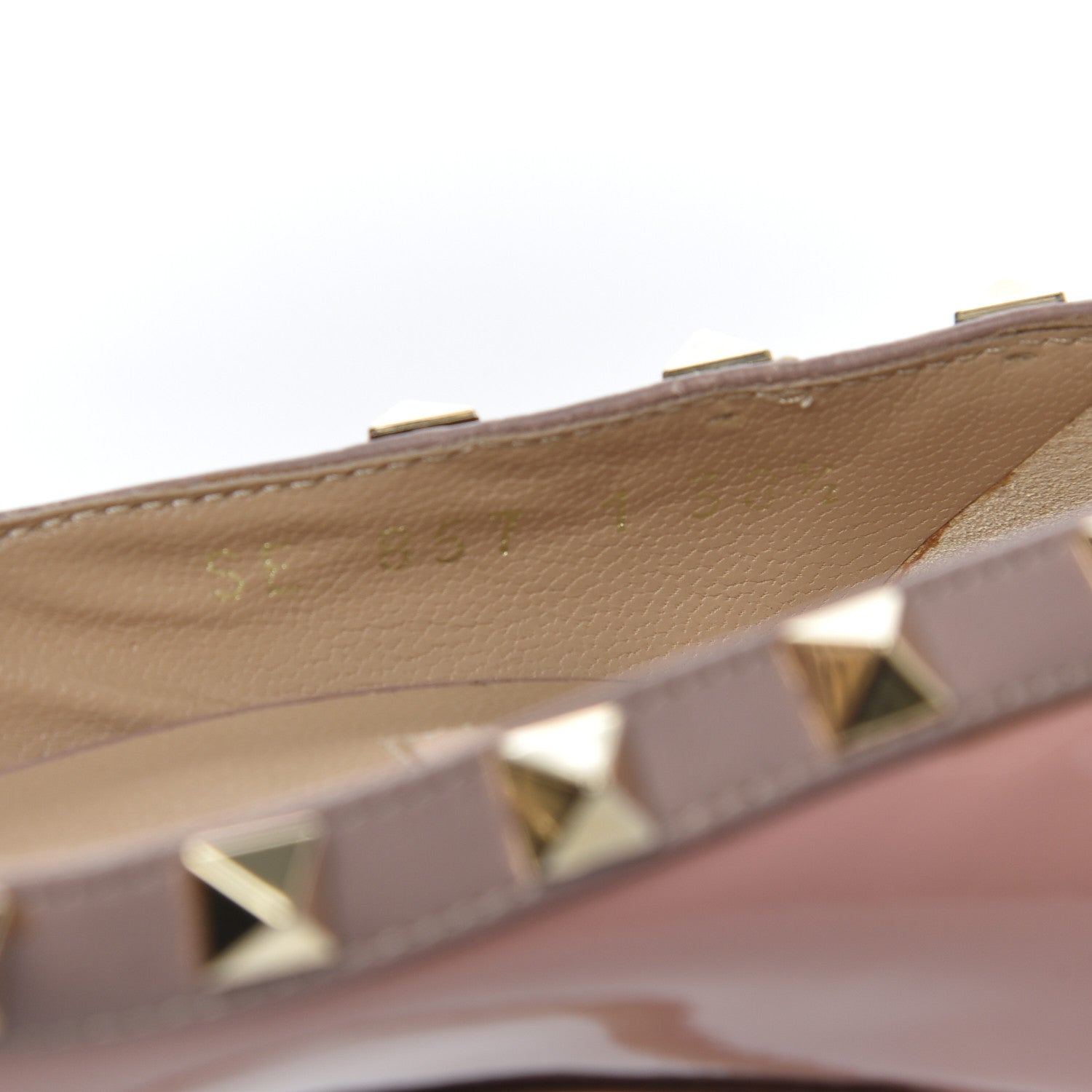 Valentino Garavani Patent Rockstud Peep Toe Platform Pumps 38.5 Pop Gardenia Poudre 8 of 13