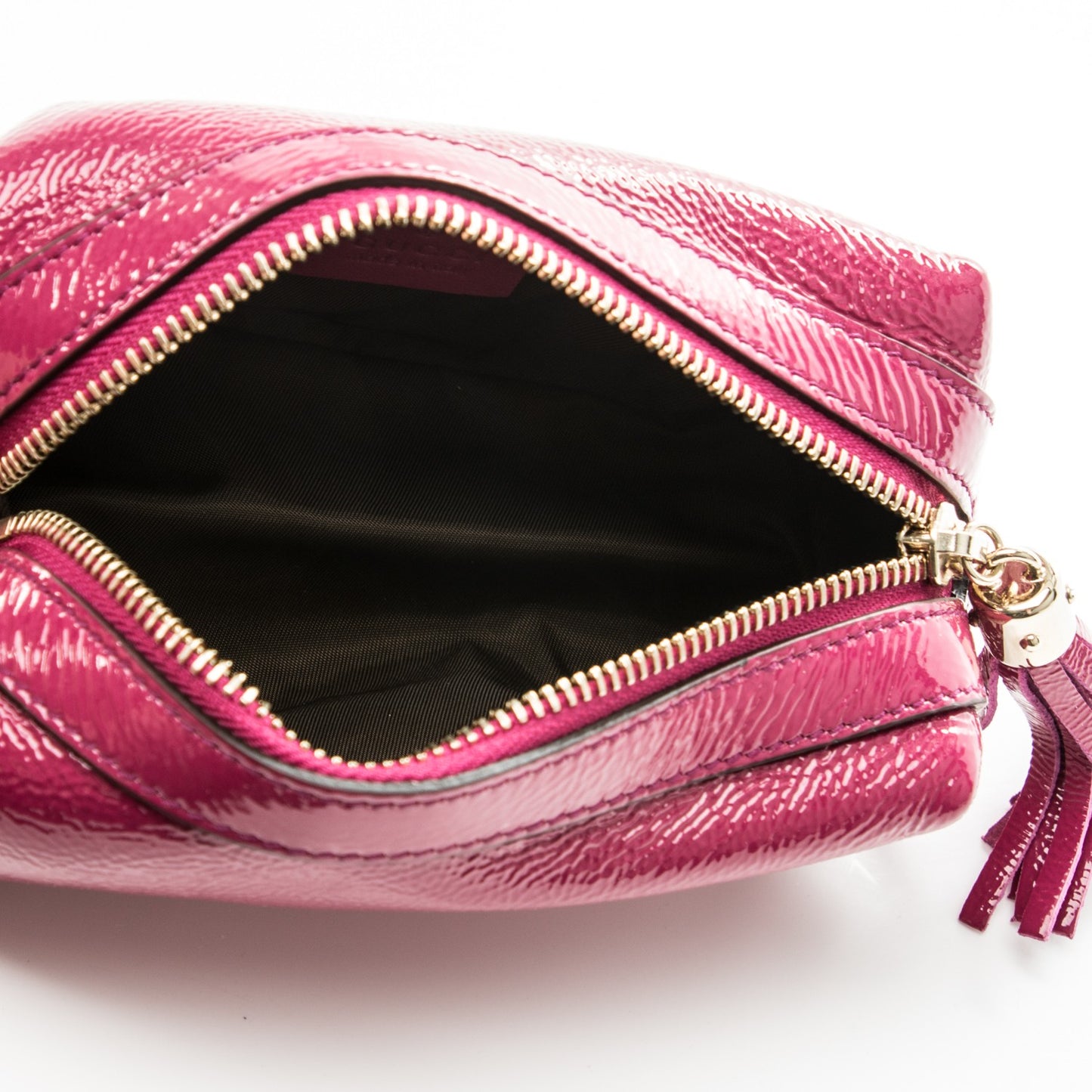 Vernice Naplack Small Soho Cosmetic Case Bright Bouganville