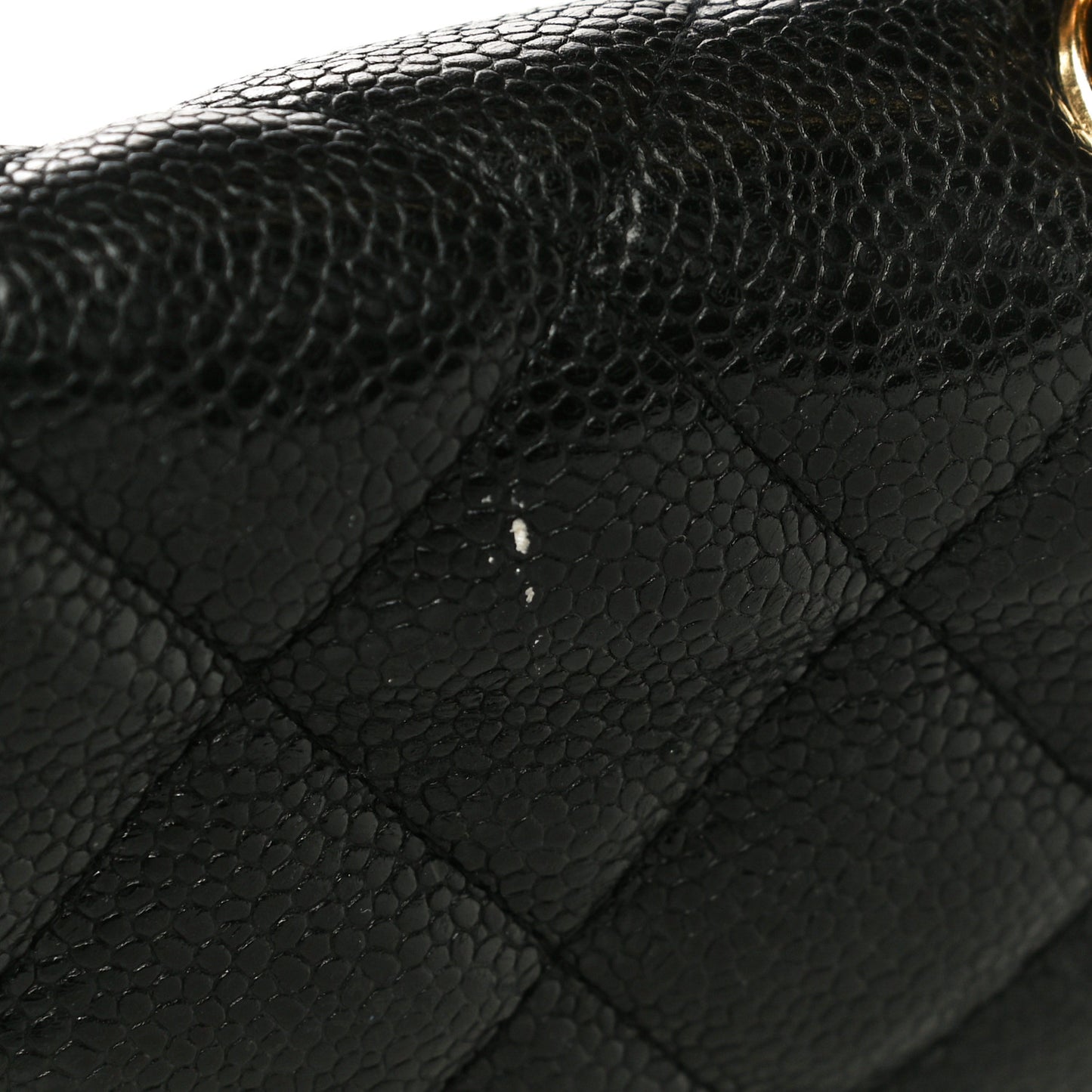Caviar Quilted Jumbo Single Flap Black