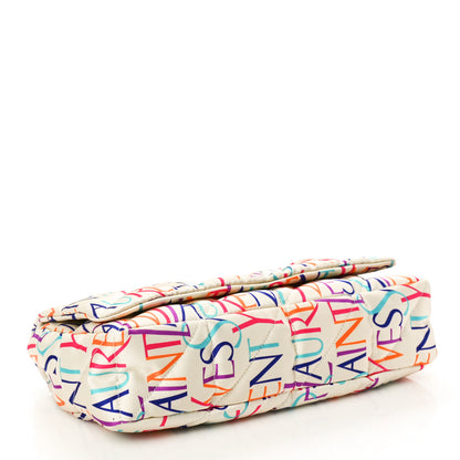 Saint Laurent Silk Carre Rive Gauche Print Patchwork Monogram Medium Jamie Multicolor White 4 of 10