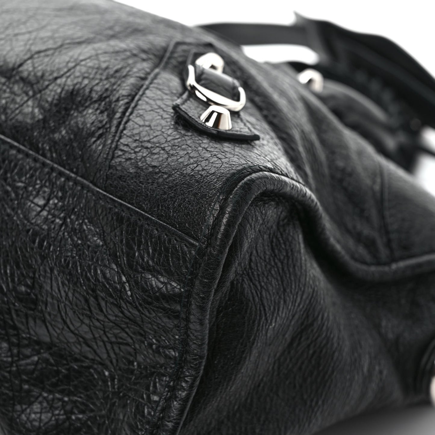 Agneau Classic Silver Hardware Part Time Black