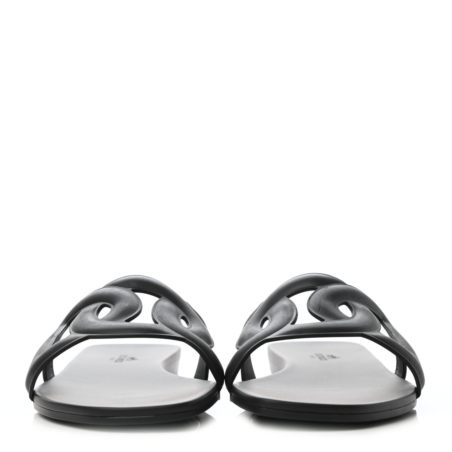 Hermes Rubber Aloha Sandals 41 Black 2 of 7