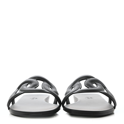 Hermes Rubber Aloha Sandals 41 Black 2 of 7