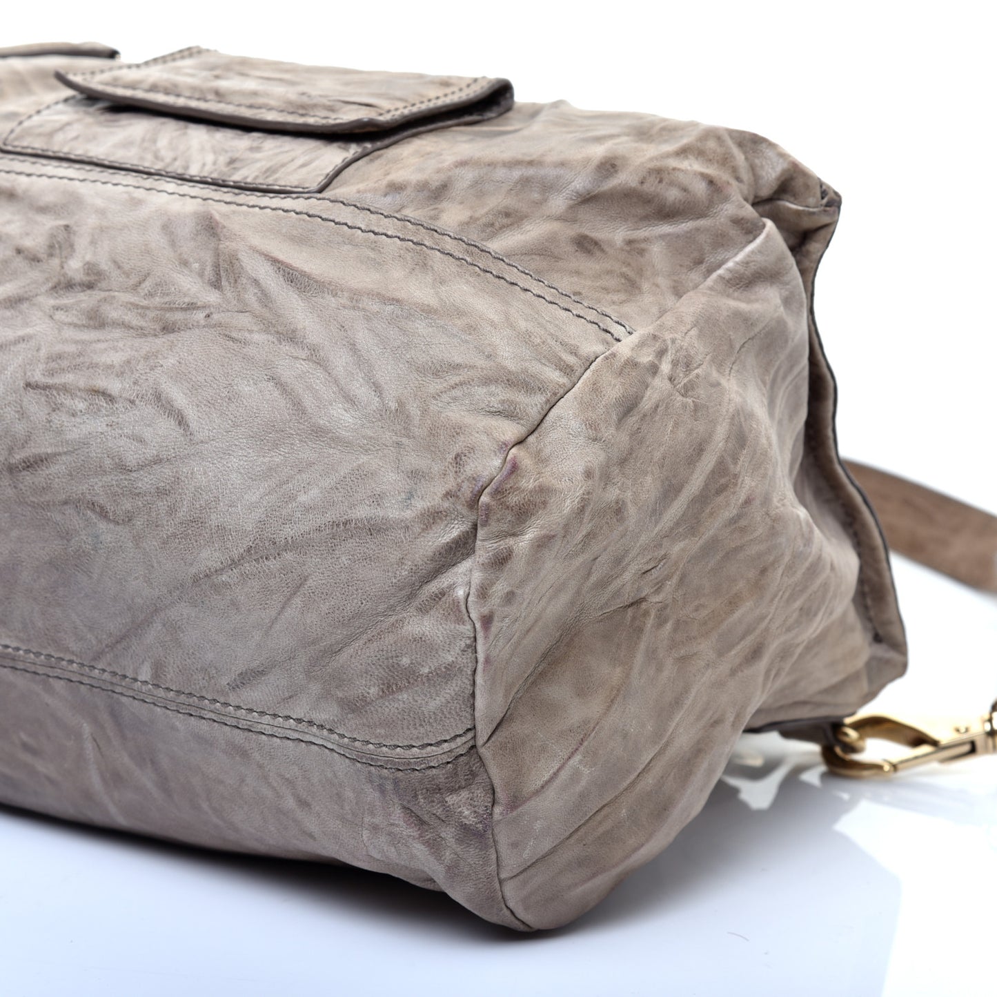 Tumbled Sheepskin Small Pandora Charcoal