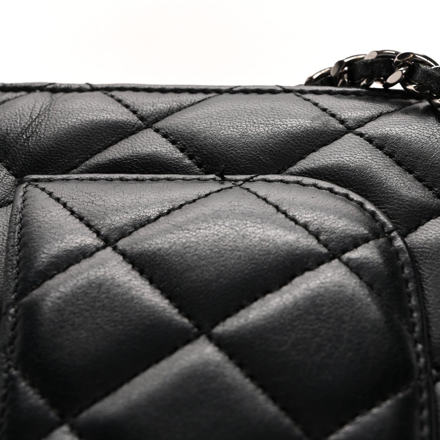 Chanel Lambskin Quilted Wallet On Chain WOC Black 12 of 12