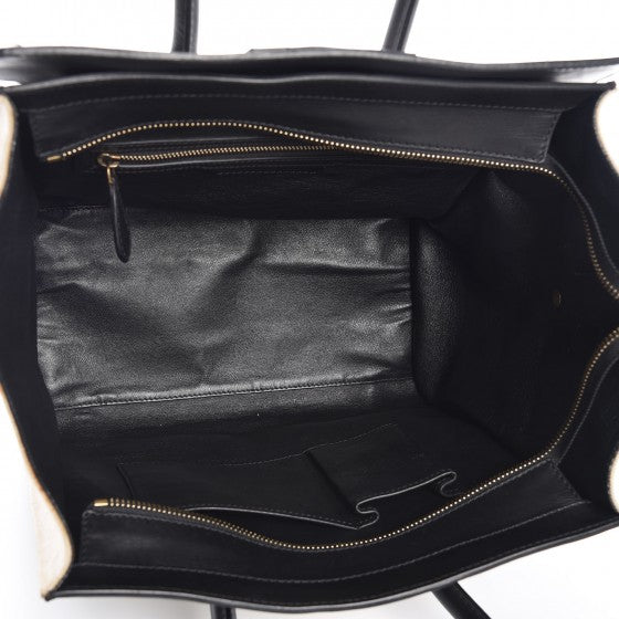 Celine Natural Canvas Smooth Calfskin Mini Luggage Cream 5 of 14
