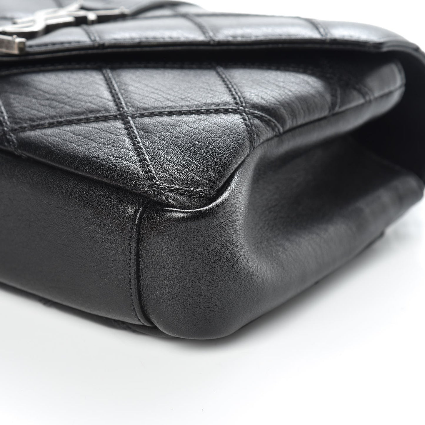 Calfskin Matelasse Diamond Quilted Monogram Medium College Bag Black