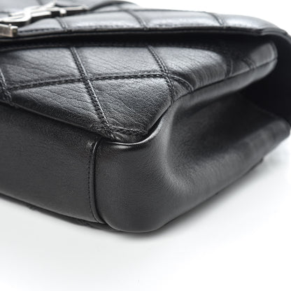 Saint Laurent Calfskin Matelasse Diamond Quilted Monogram Medium College Bag Black 10 of 11