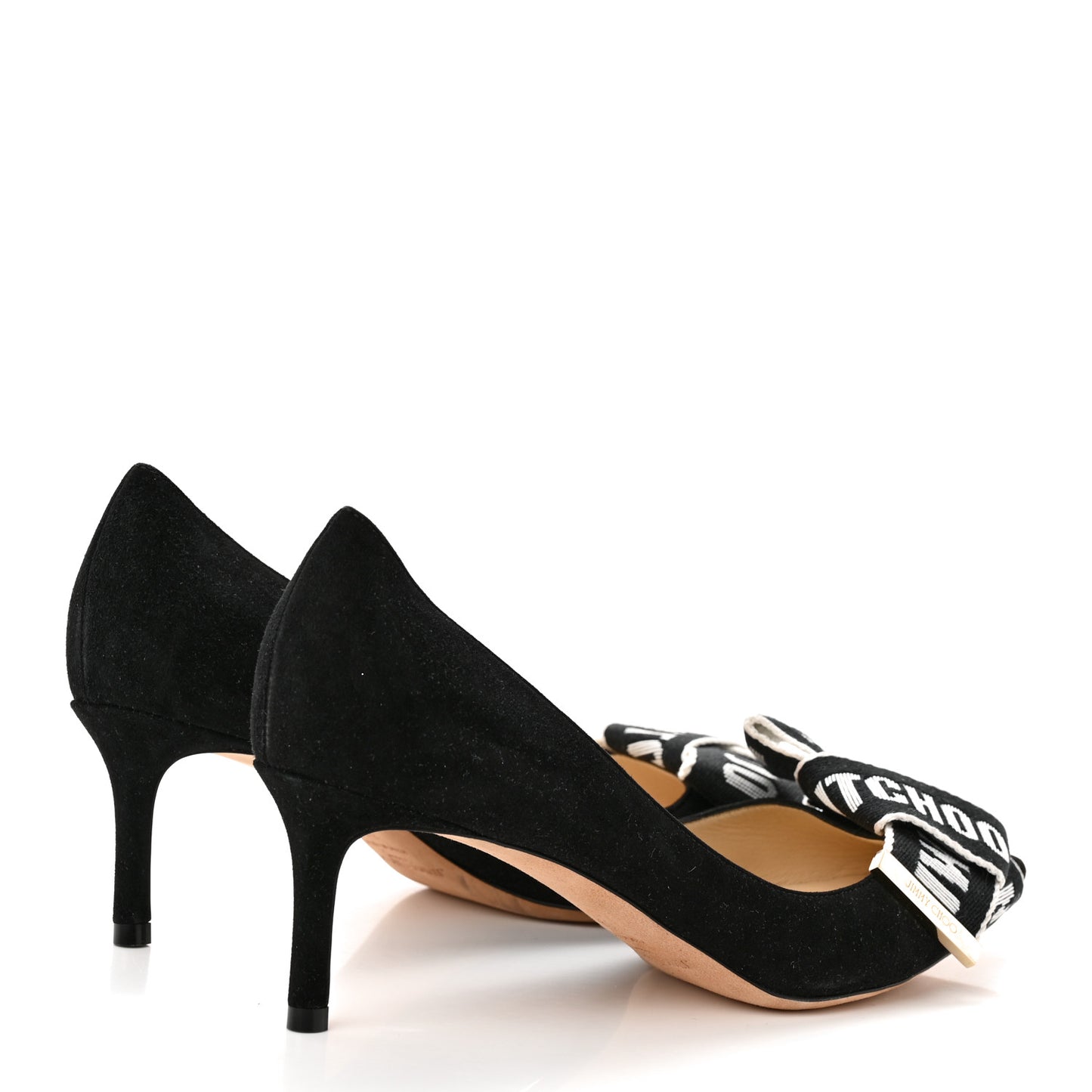 Suede Logo Bow Tegan 60 Pumps 39 Black Chalk