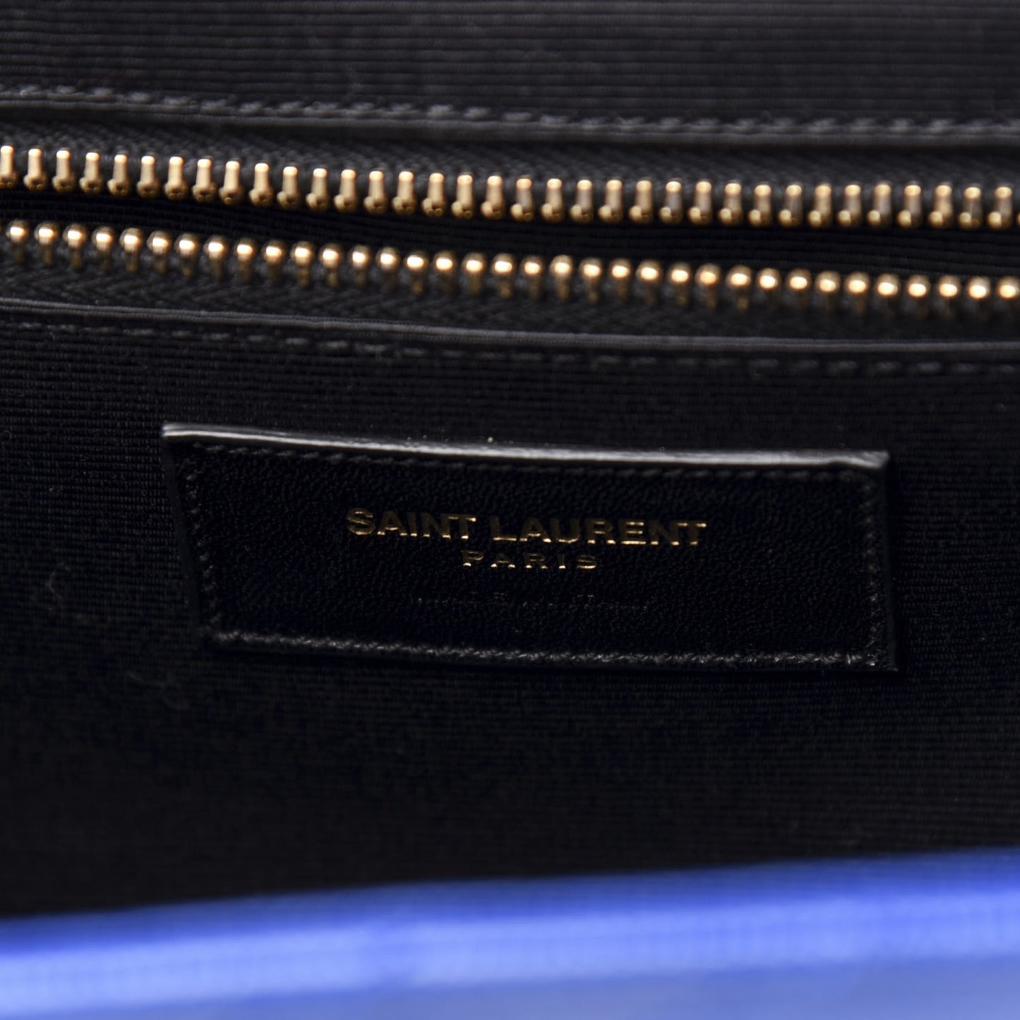 Grain De Poudre Matelasse Chevron Large Monogram Satchel Blue Majorelle