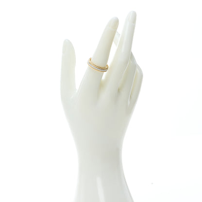 Tiffany 18K Yellow Gold Platinum Diamond Schlumberger Rope Two-Row Ring 54 7 2 of 7