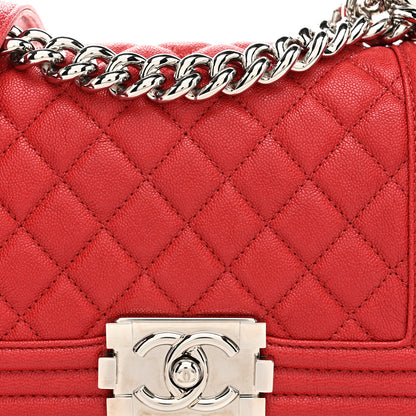 Chanel Caviar Quilted Small Boy Flap Dark Red 8 of 10