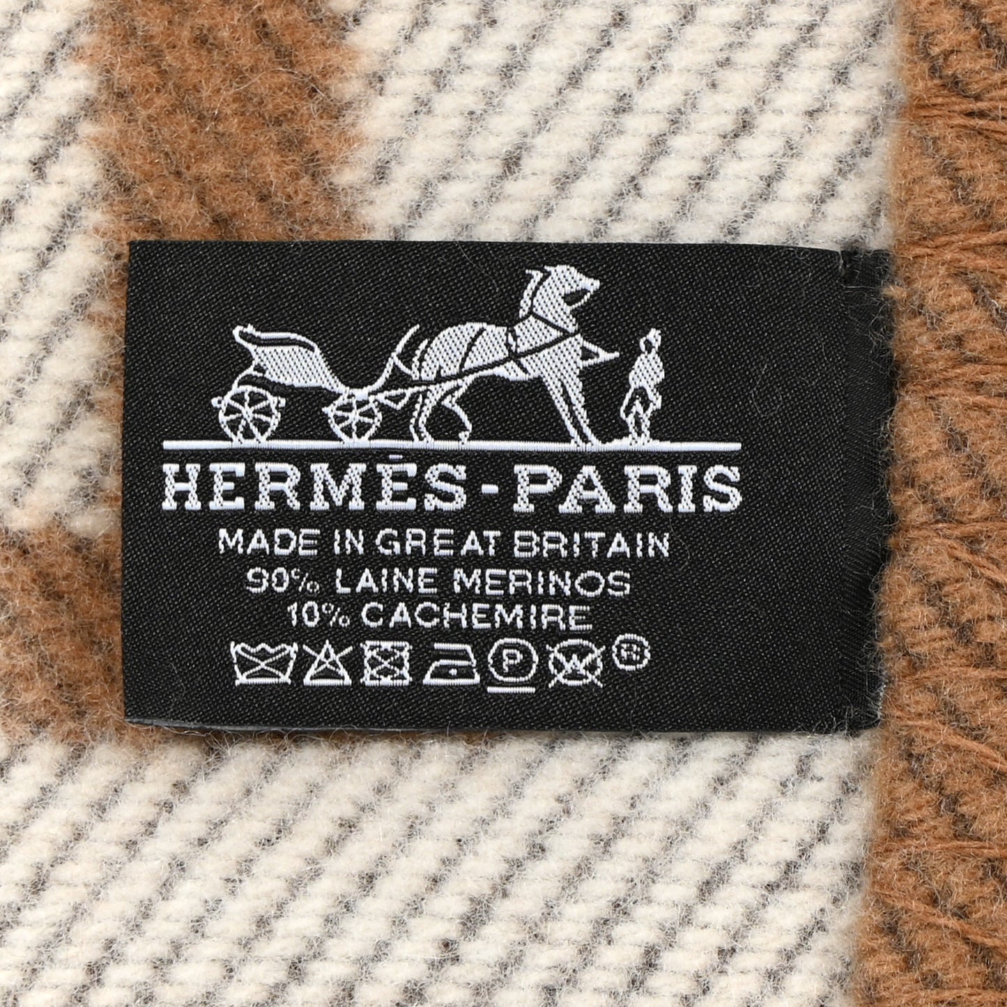 Wool Cashmere Avalon Blanket Ecru Camel