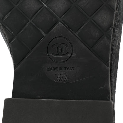 Chanel Patent Calfskin Velvet Pearl Lace Up Combat Short Boots 39.5 Black 9 of 11