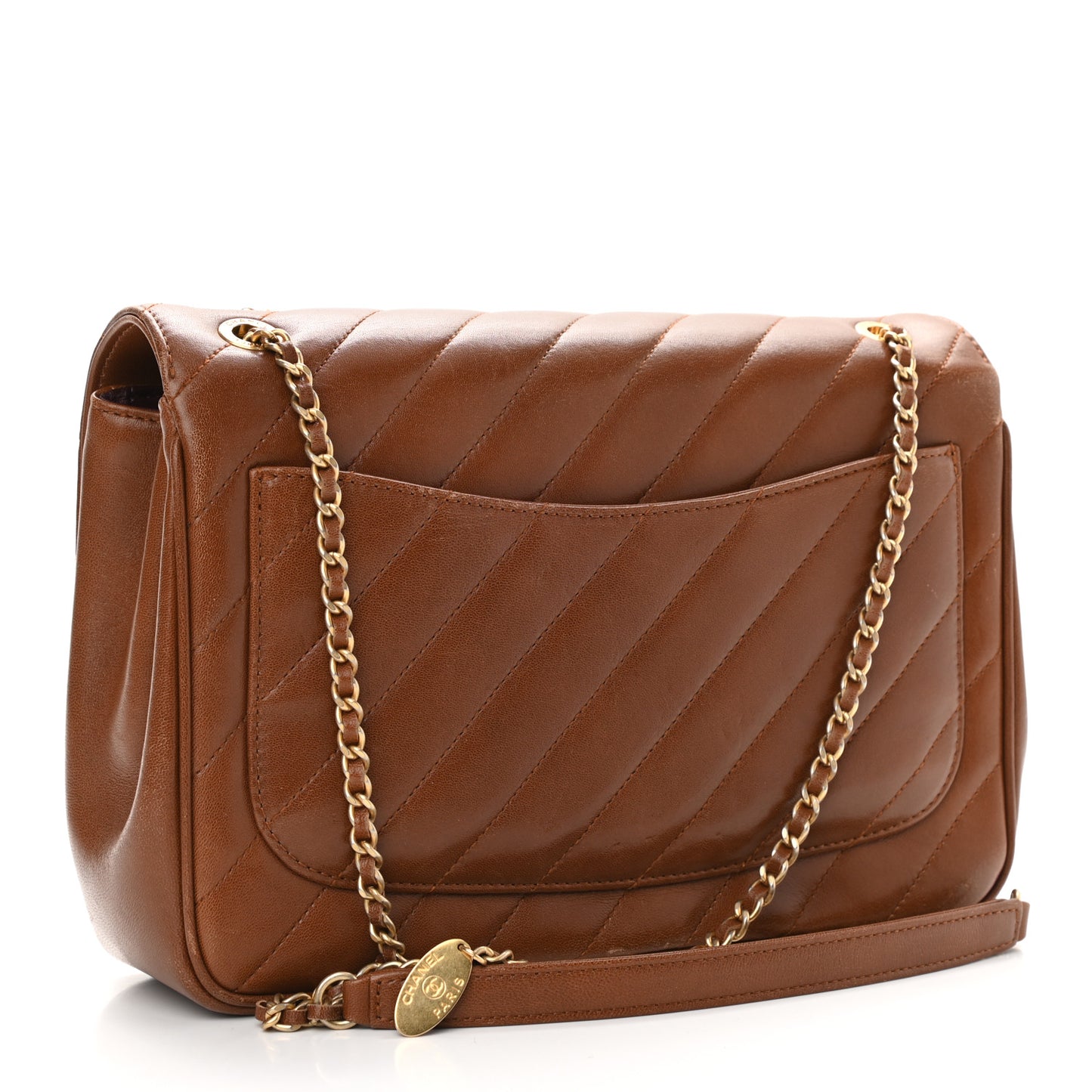 Lambskin Quilted Jumbo Coco Vintage Flap Brown