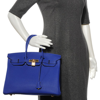 Hermes Togo Birkin 35 Bleu Electrique 2 of 9