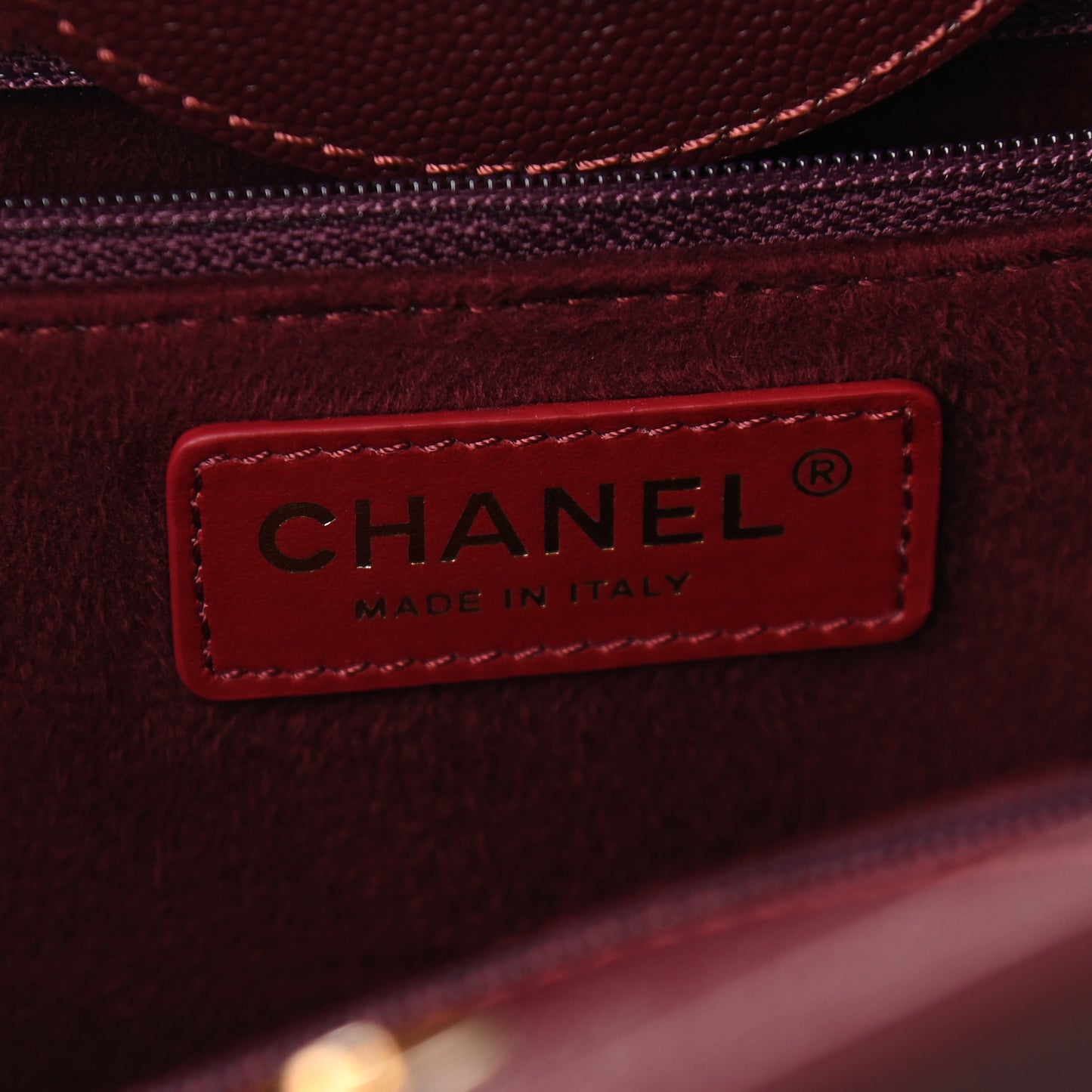 Caviar Small Studded Deauville Tote Burgundy