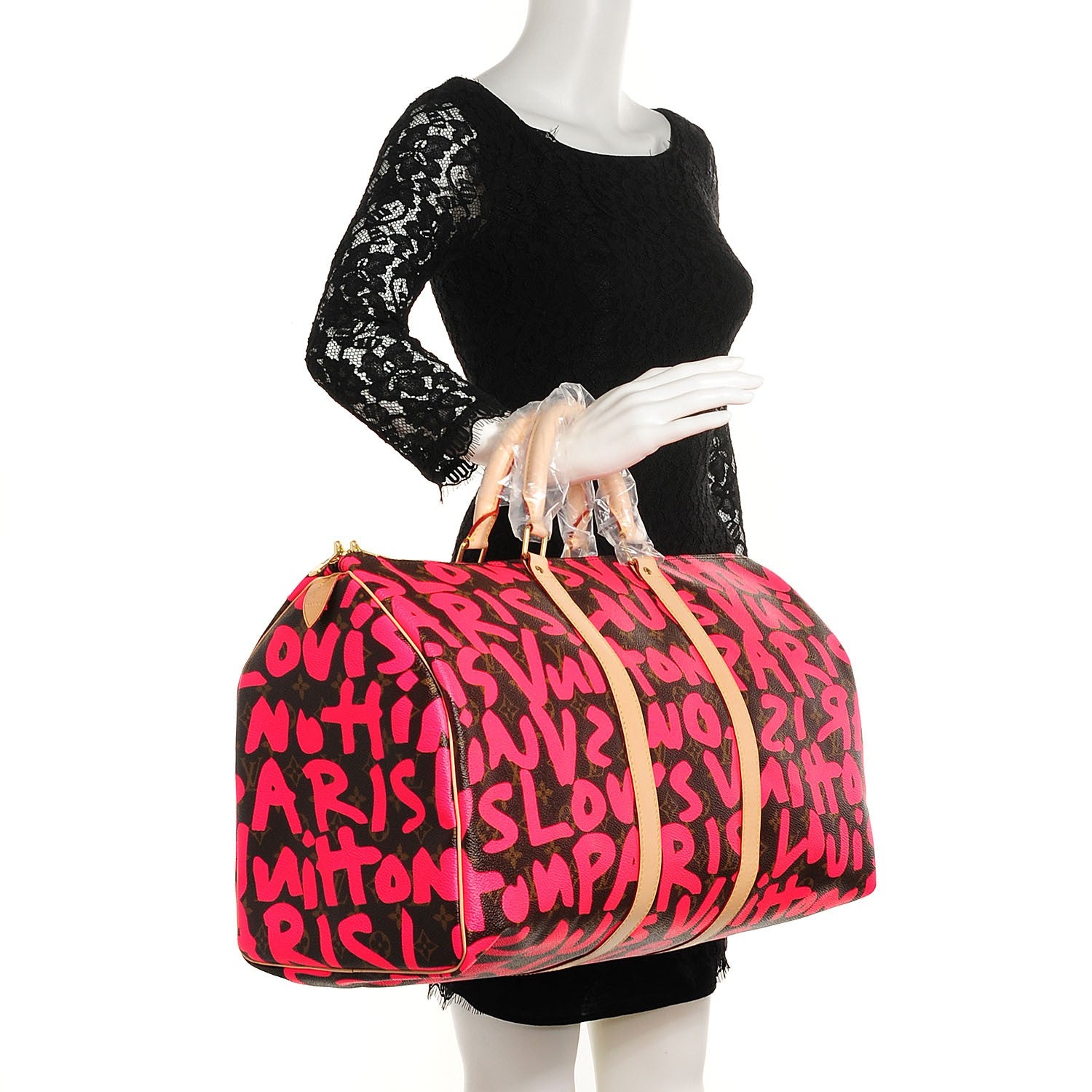 Louis Vuitton Monogram Graffiti Keepall 50 Fuchsia 2 of 7