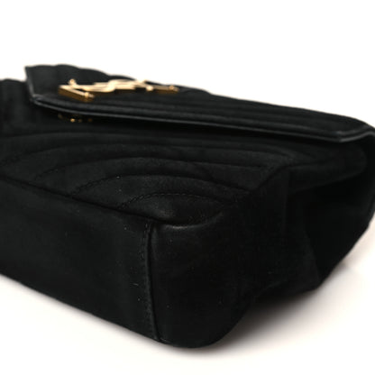 Saint Laurent Suede Matelasse Chevron Monogram Medium College Bag Black 9 of 9