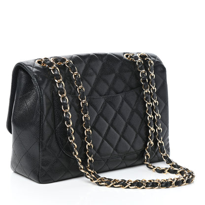 Chanel Caviar Quilted Jumbo Single Flap Black 3 of 9