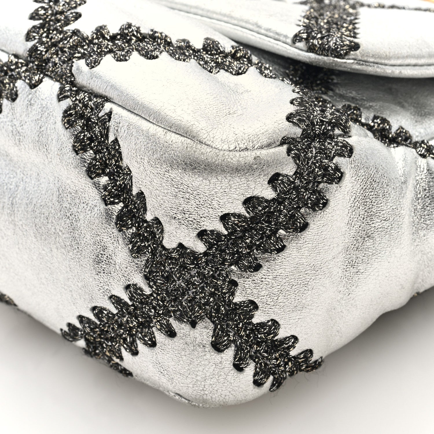 Chanel Metallic Calfskin Crochet Medium Chanel 19 Flap Silver 10 of 10