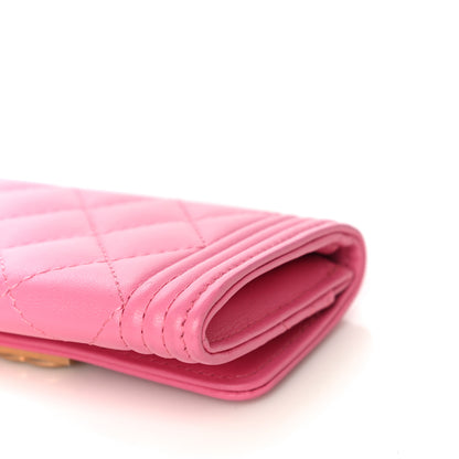 Chanel Lambskin Quilted Boy Card Holder Wallet Pink 13 of 13