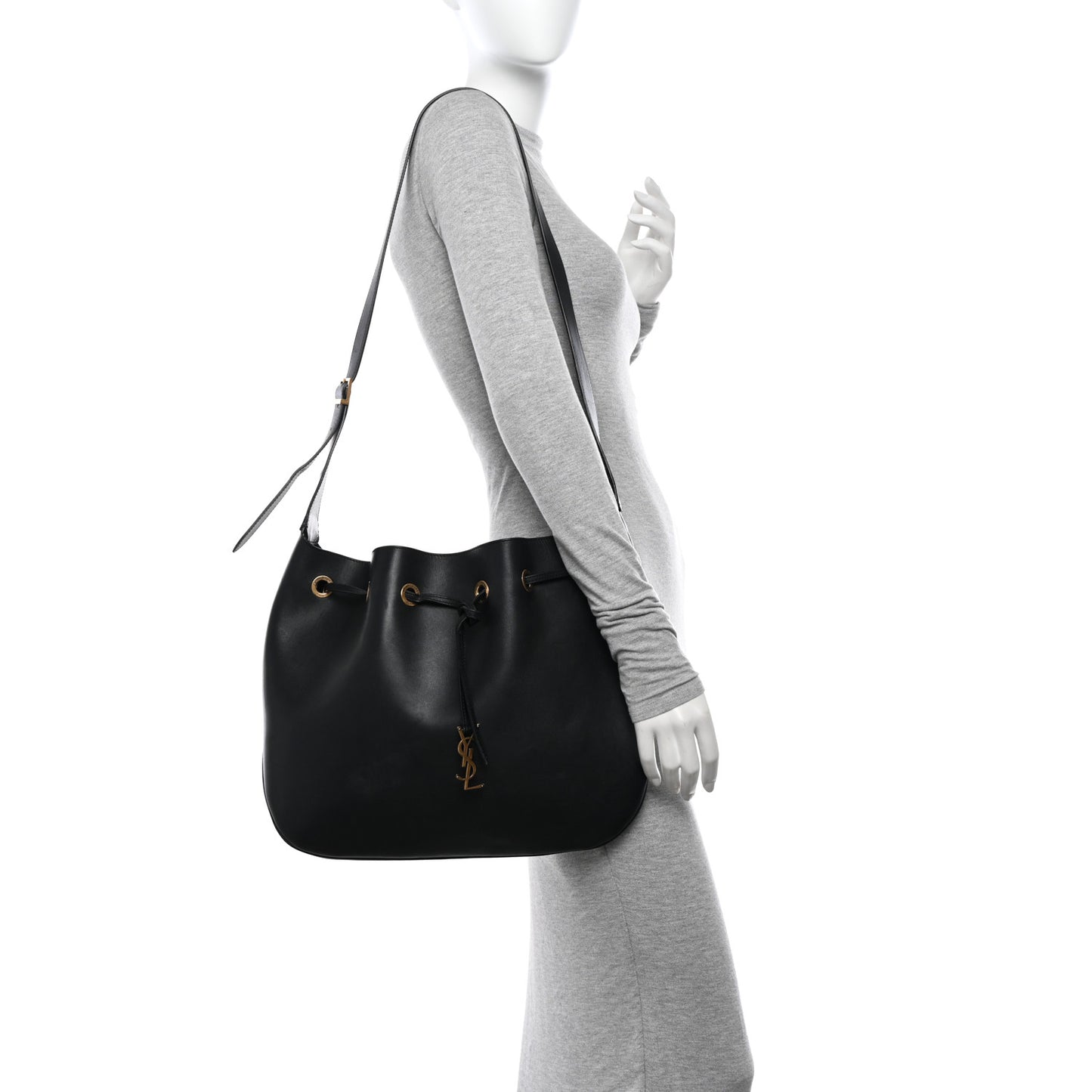 Smooth Calfskin Paris VII Large Flat Hobo Black