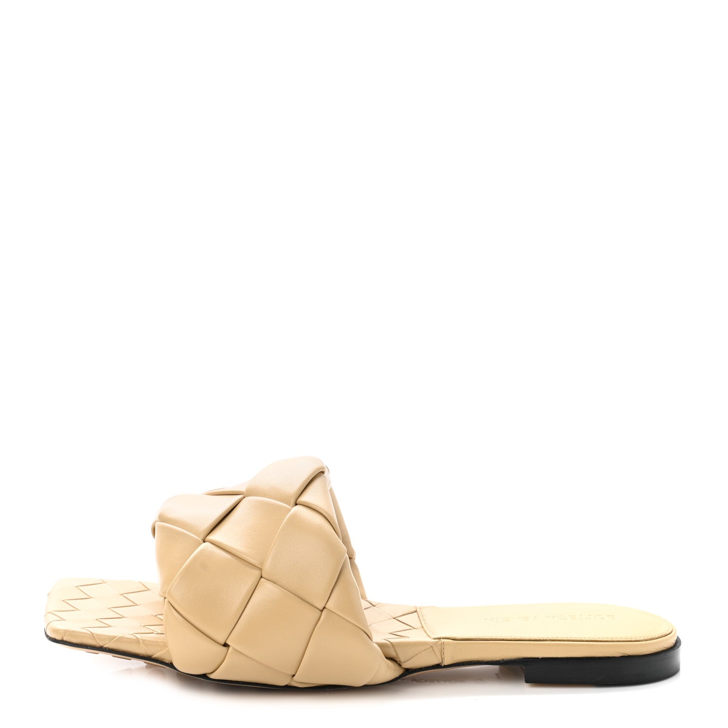 Bottega Veneta Nappa Maxi Intrecciato Lido Flat Sandals 40 Cane Sugar 1 of 7