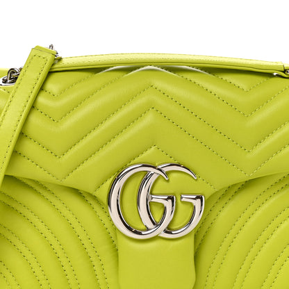 Gucci Calfskin Matelasse Medium GG Marmont Shoulder Bag Bright Green 8 of 10