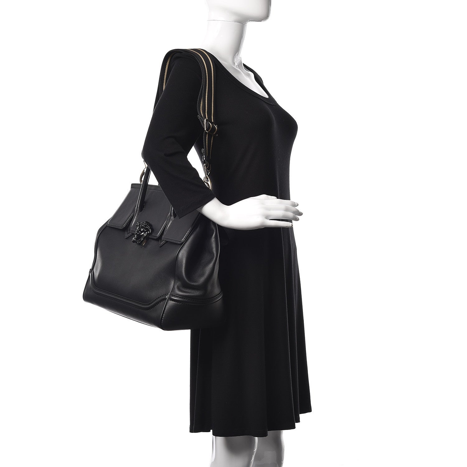 Versace Calfskin Large Palazzo Empire Bag Black 3 of 23