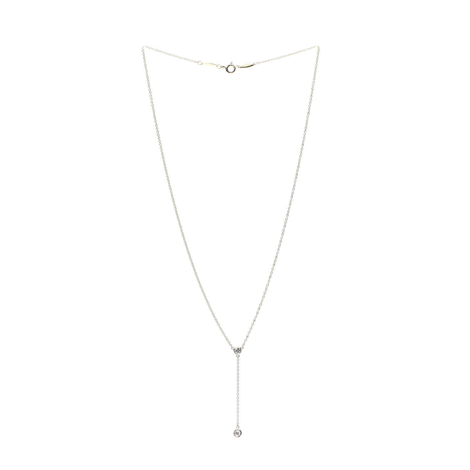 Tiffany 18K Yellow Gold Diamond .19ct Elsa Peretti Diamonds by the Yard Lariat Necklace 3 of 7