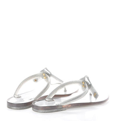 Louis Vuitton Patent Seastar Thong Sandals 36 Silver 4 of 7