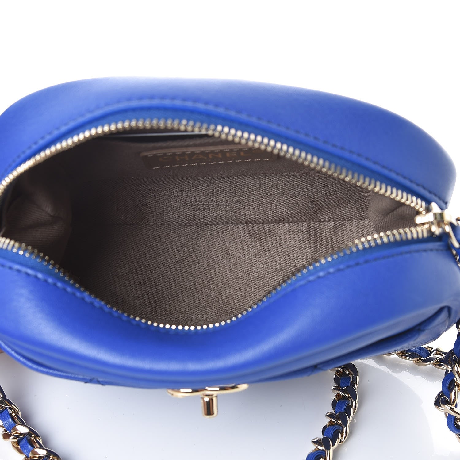 Chanel Goatskin Quilted Small Casual Trip Camera Case Blue 7 of 8