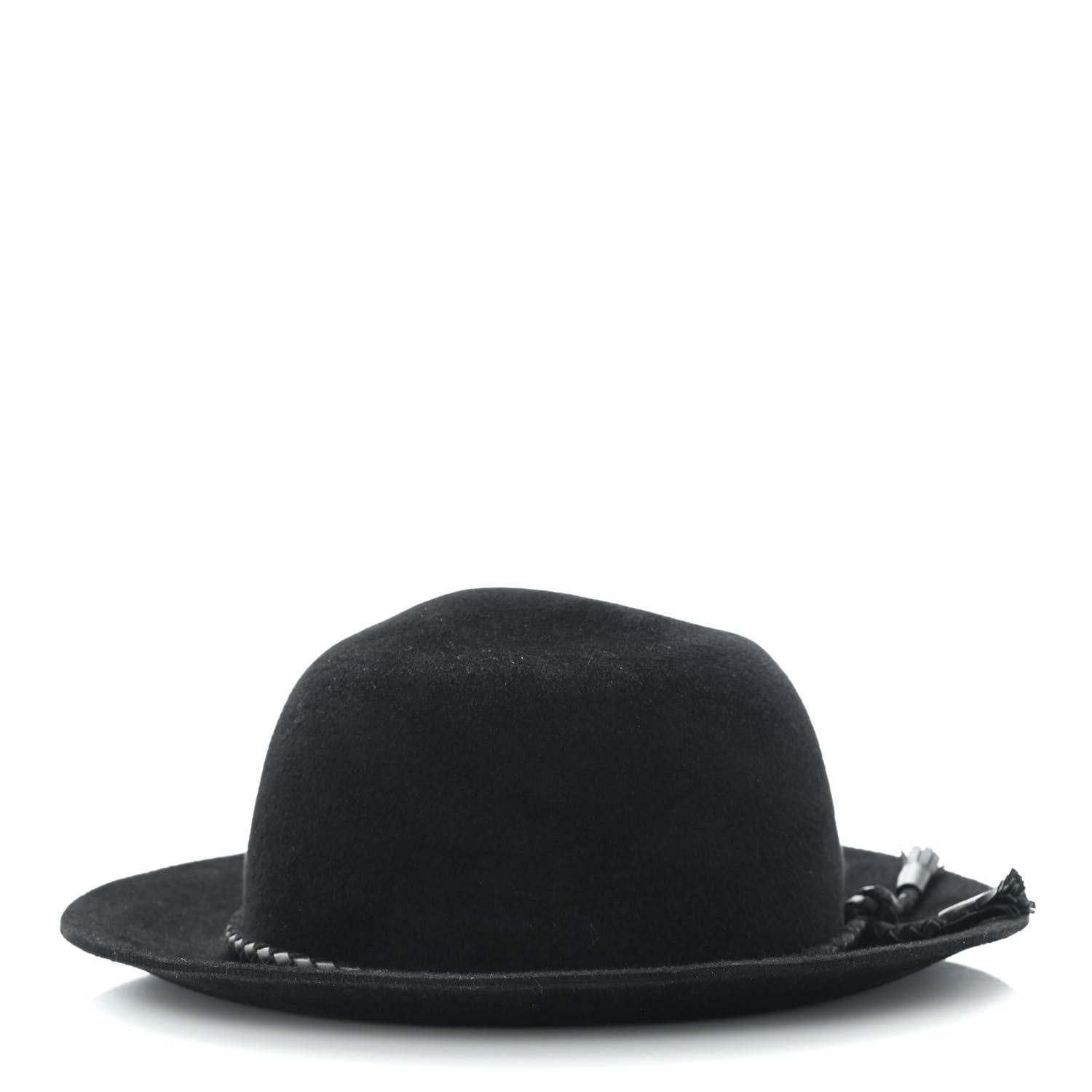Hermes Felt Goatskin Lambskin Hat 58 Black 4 of 8