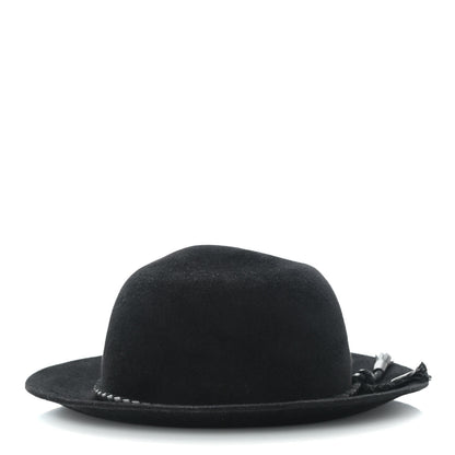 Hermes Felt Goatskin Lambskin Hat 58 Black 4 of 8