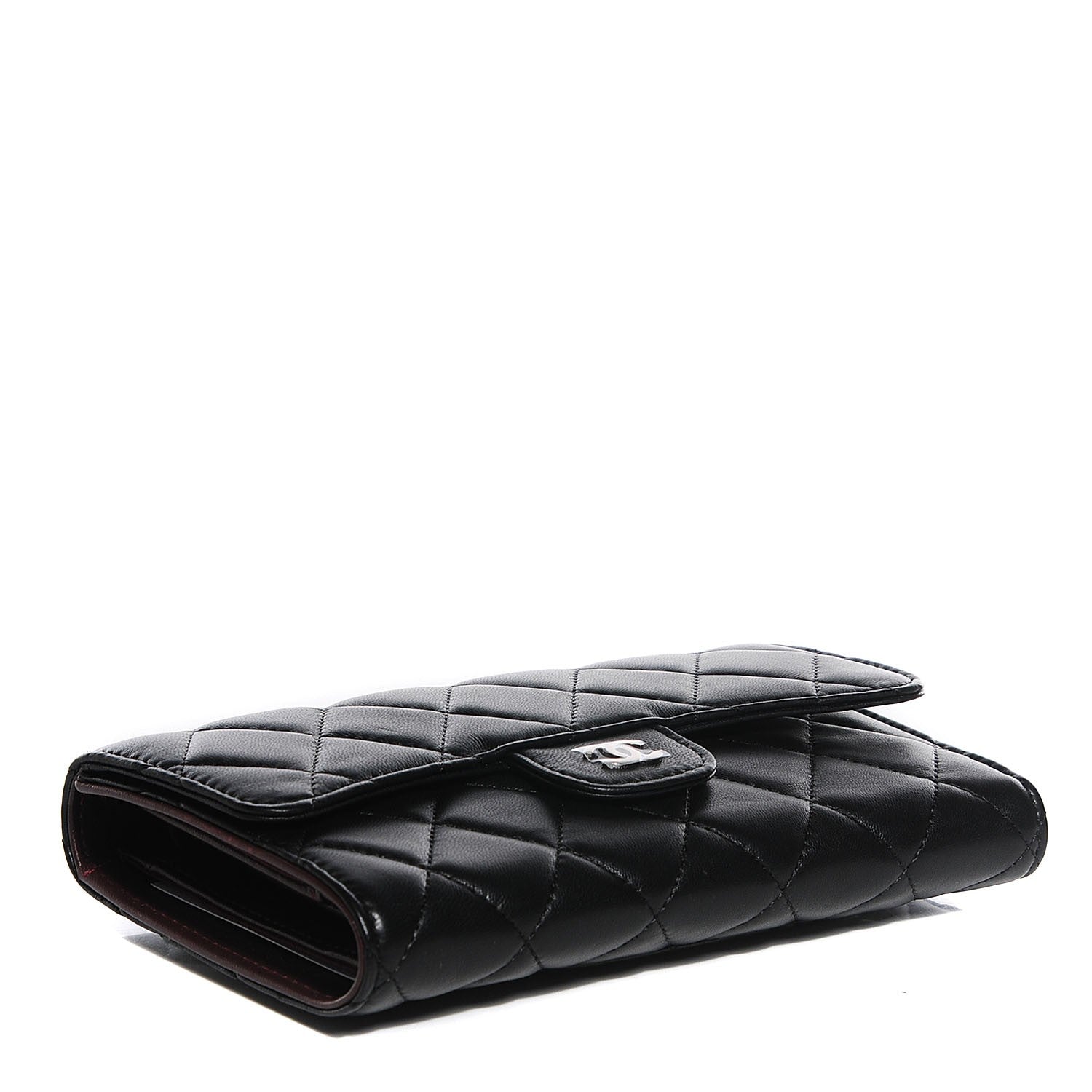 Chanel Lambskin Quilted Large Flap Wallet Black 4 of 7