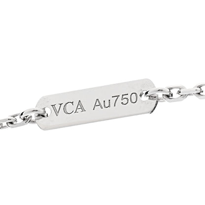 Van Cleef & Arpels 18K White Gold Mother Of Pearl Vintage Alhambra Pendant Necklace 6 of 8