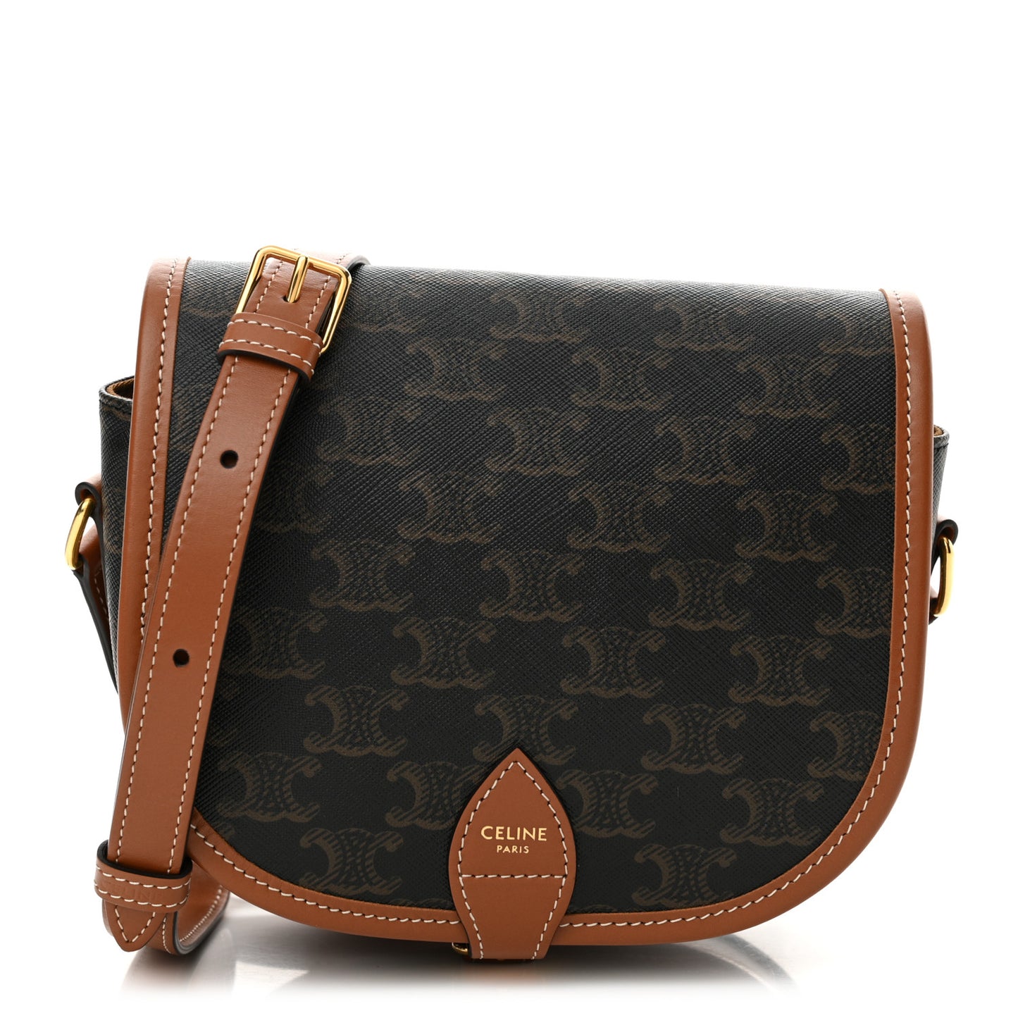 Triomphe Canvas Medium Folco Bag Tan